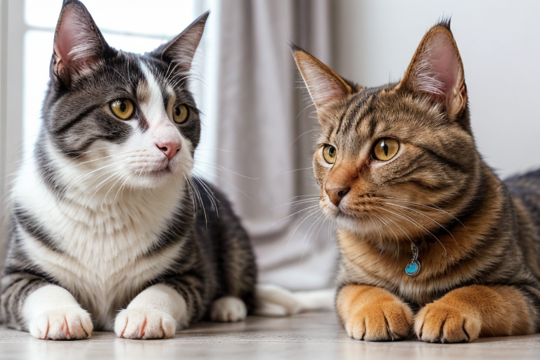 Dog and cat side by side comparing dogs and cats